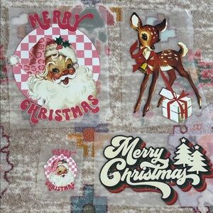 Vintage inspired Christmas heat press transfers